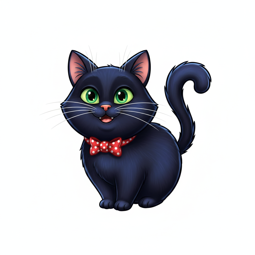 How to Draw a Black Cat example 4