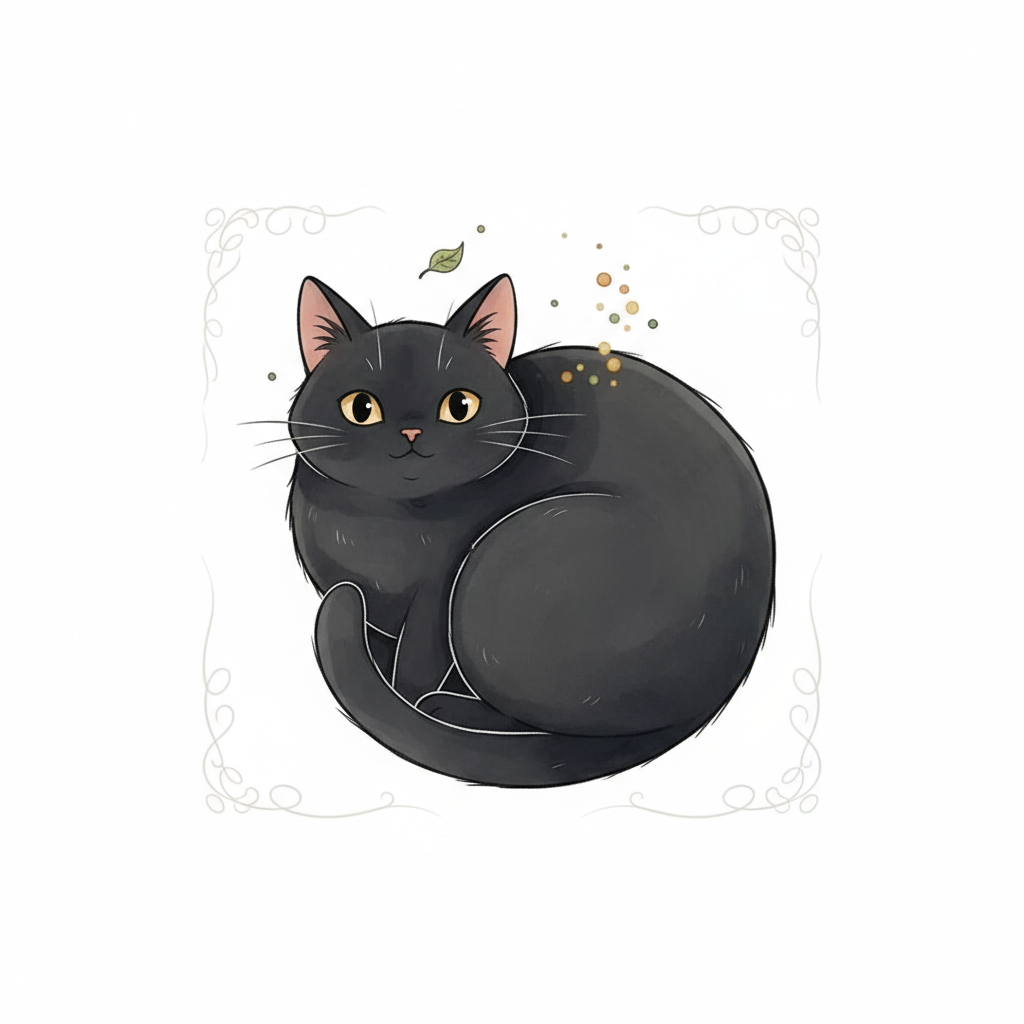 How to Draw a Black Cat example 3