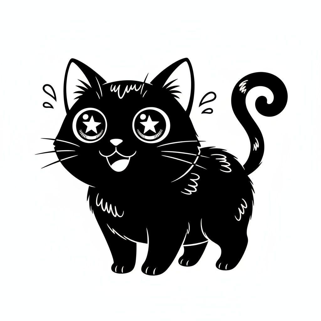 How to Draw a Black Cat example 2
