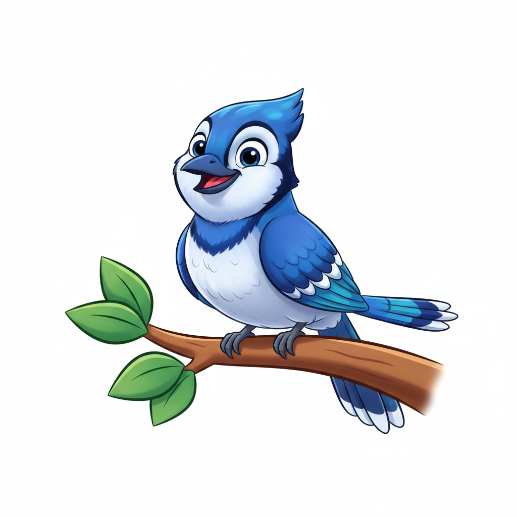 How to Draw a Blue Jay example 4