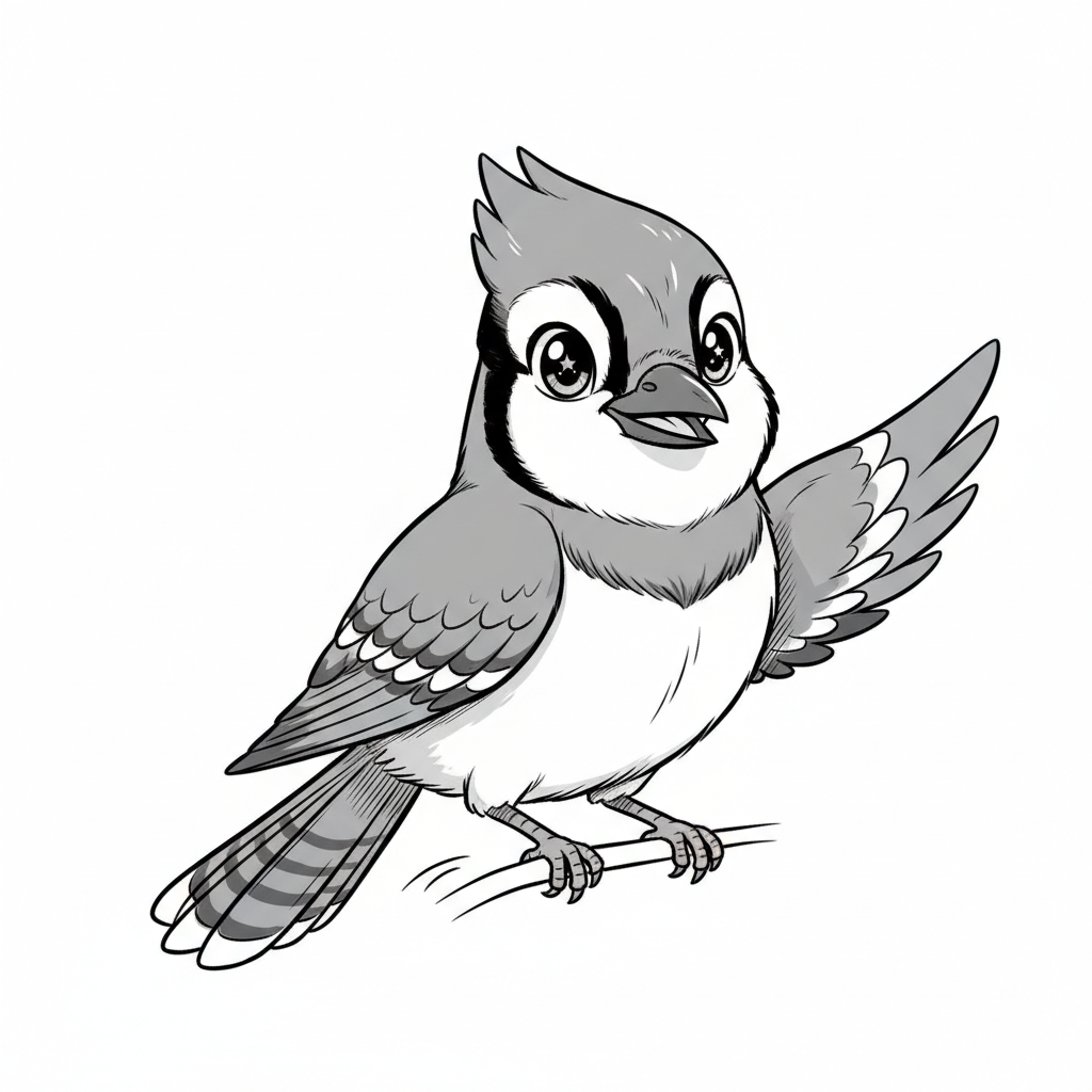 How to Draw a Blue Jay example 2