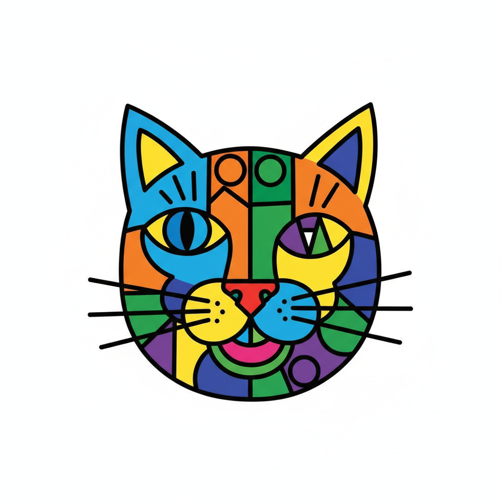 How to Draw a Cat Face example 6