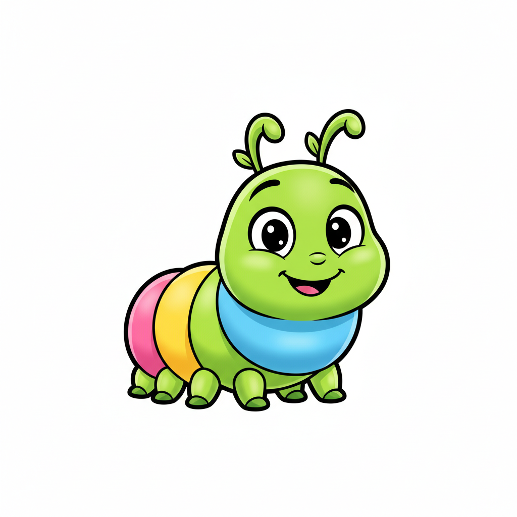 How to Draw a Caterpillar example 4