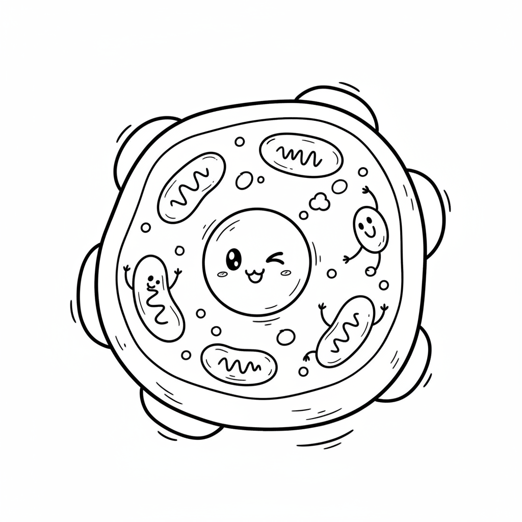 Cutge Cell Drawing how to draw a cell. Activities for Kids.