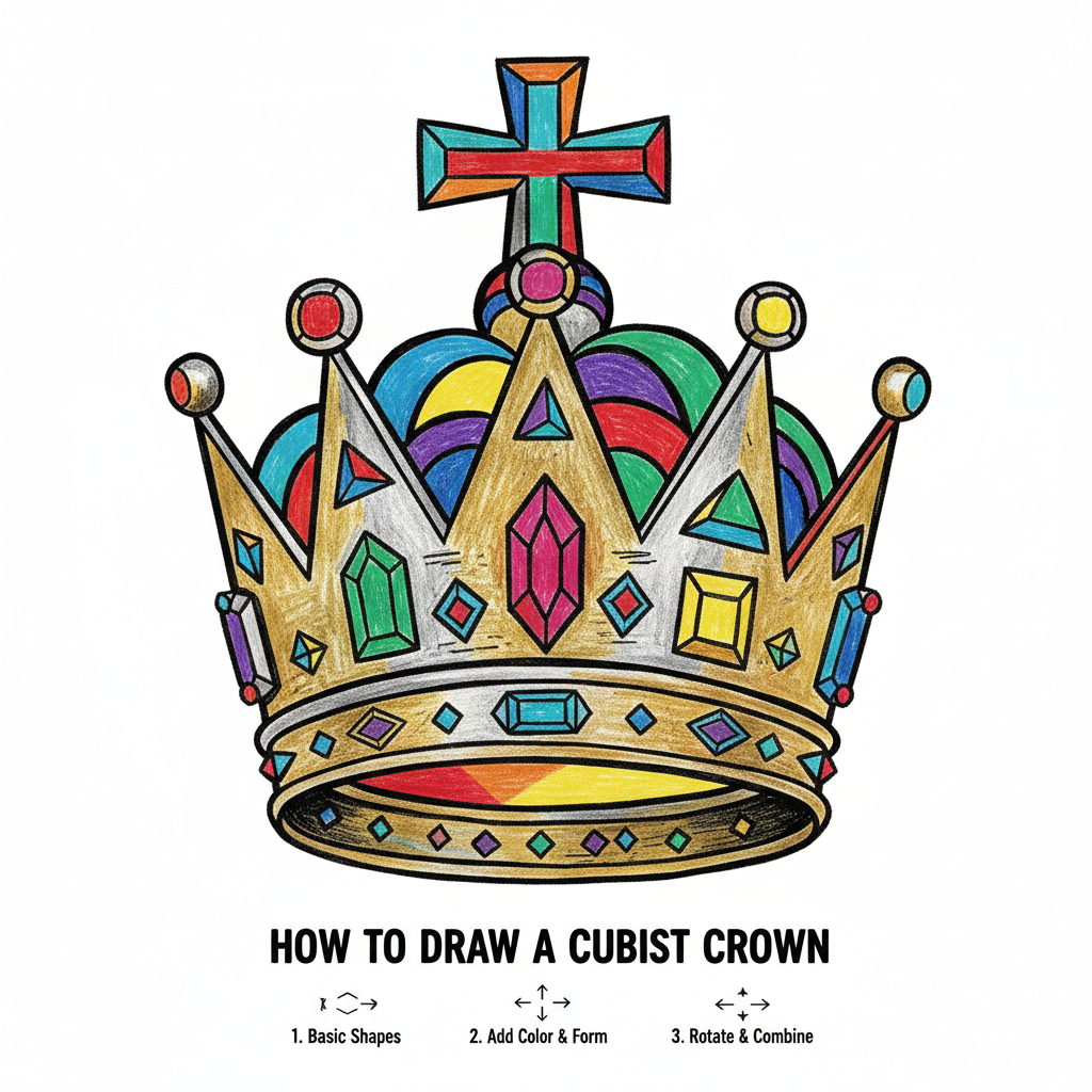 How to Draw a Crown example 6