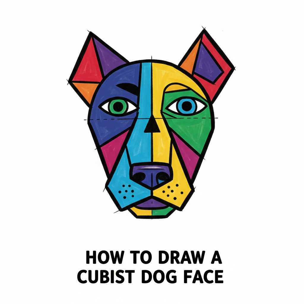 How to Draw a Dog Face example 6
