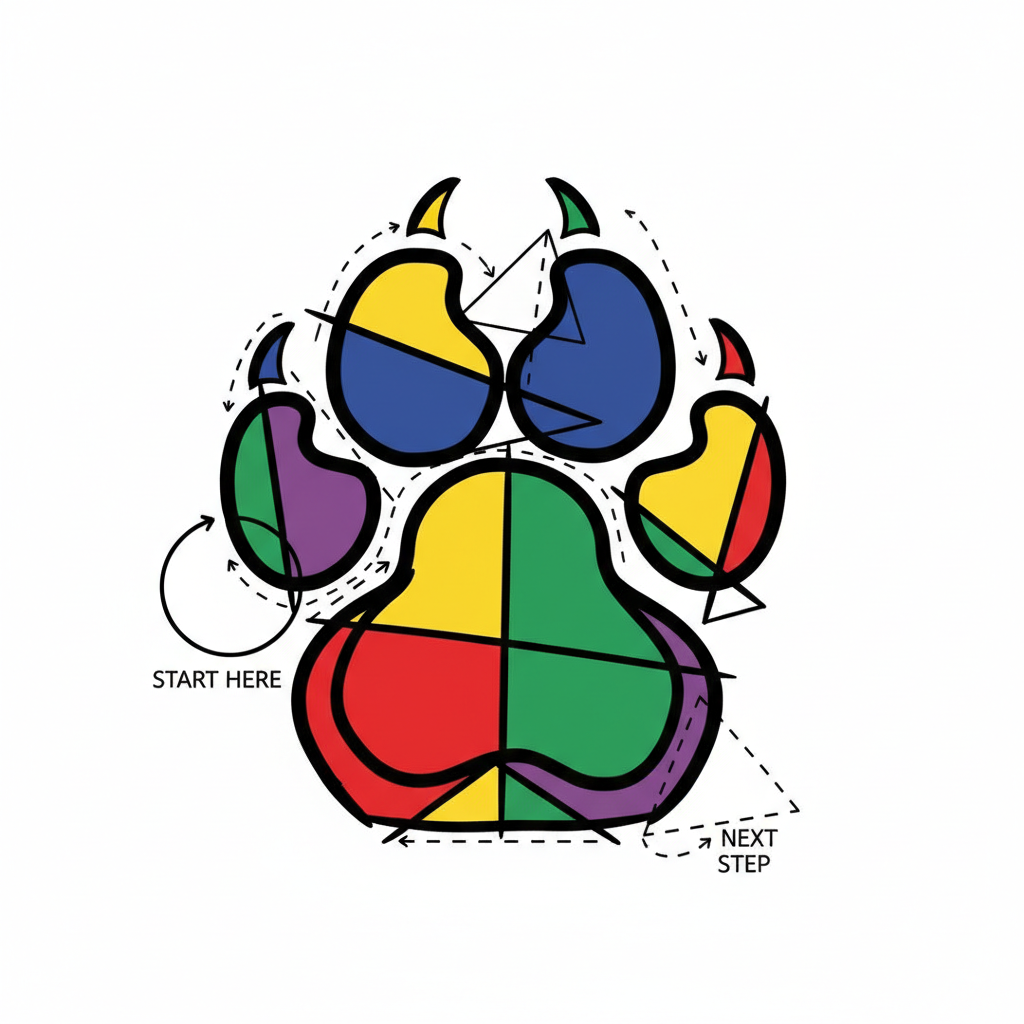 How to Draw a Dog Paw example 6