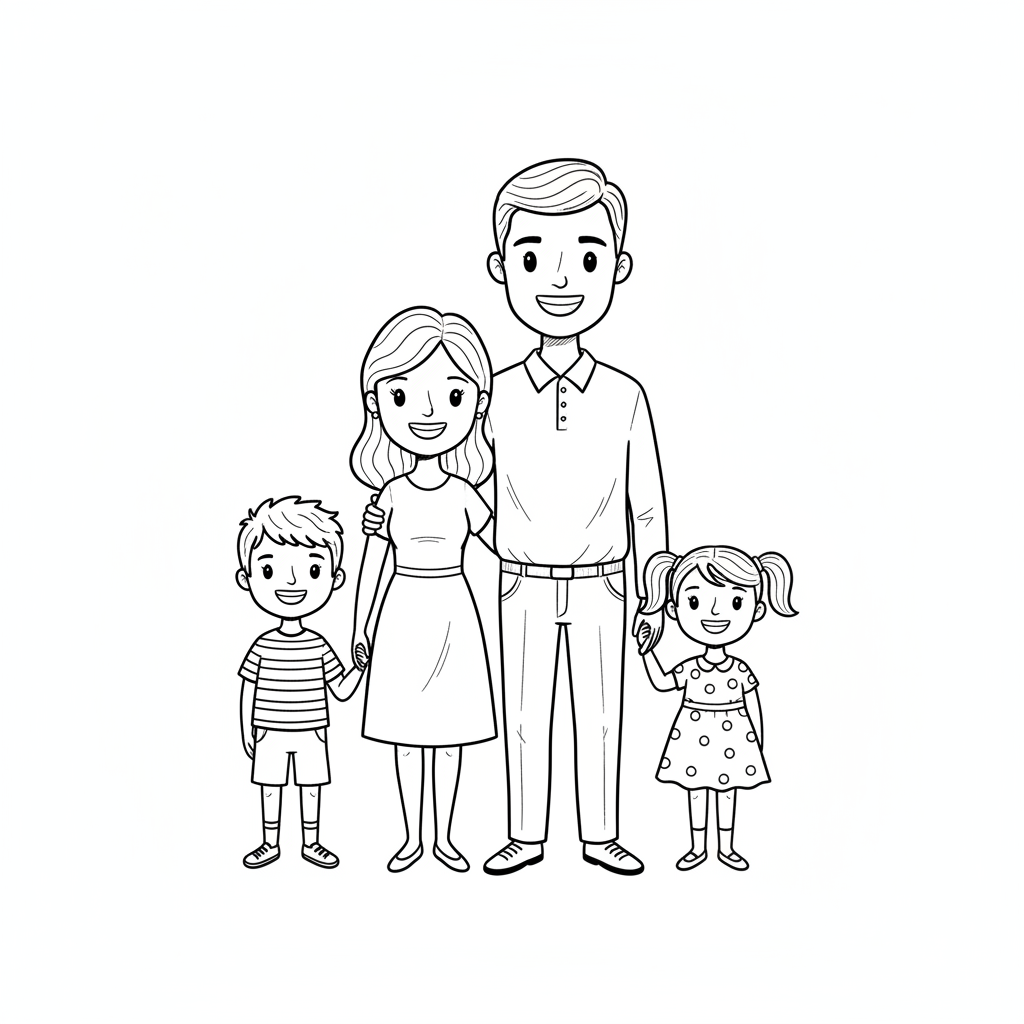 how to draw a family. Activities for Kids.