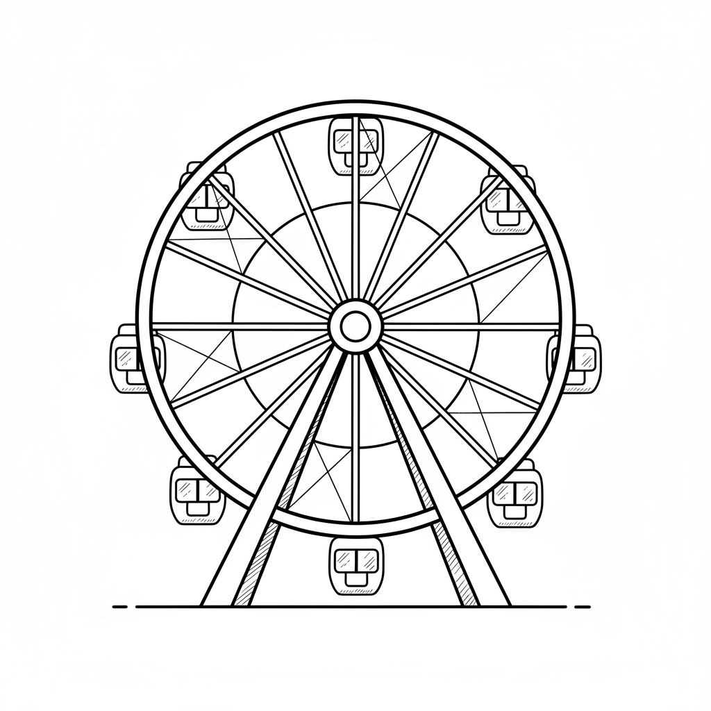 How to Draw a Ferris Wheel