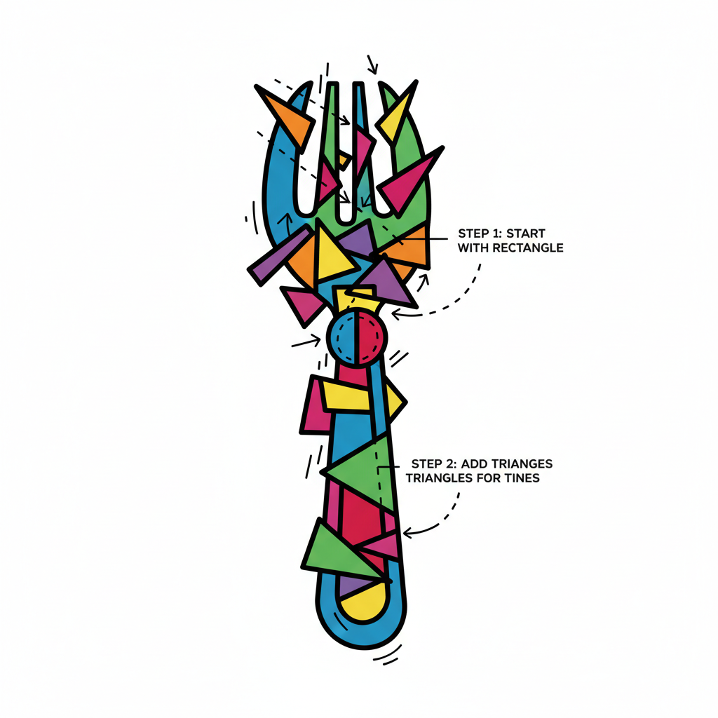 How to Draw a Fork example 6