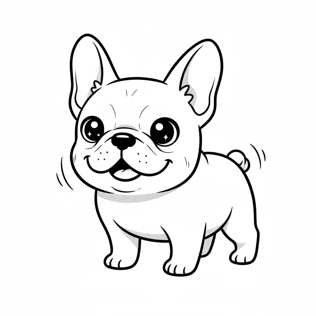 How to Draw a French Bulldog example 2