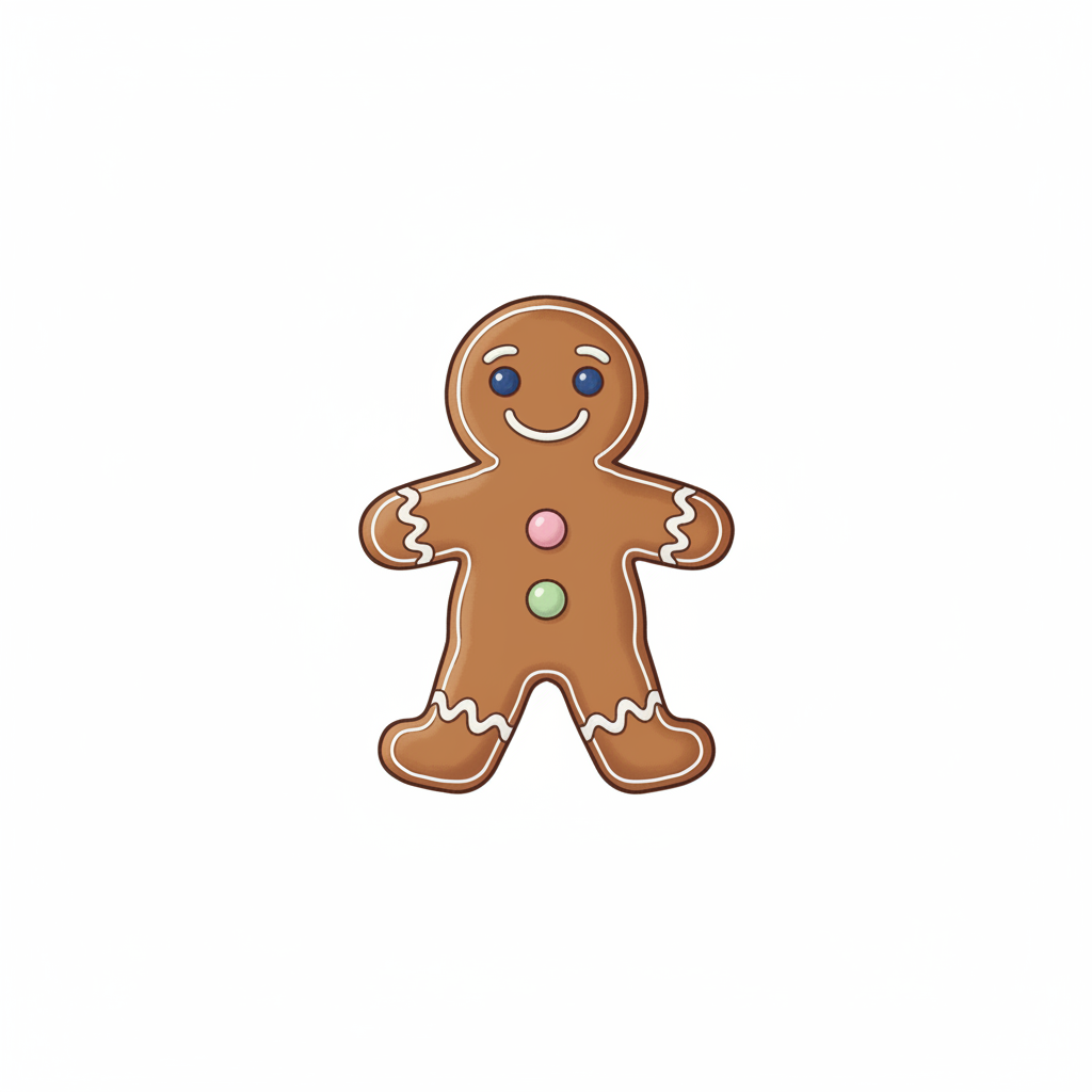 How to Draw a Gingerbread Man example 3