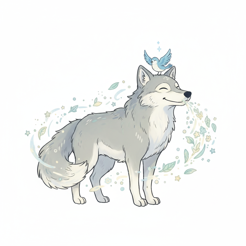 How to Draw a Gray Wolf example 3