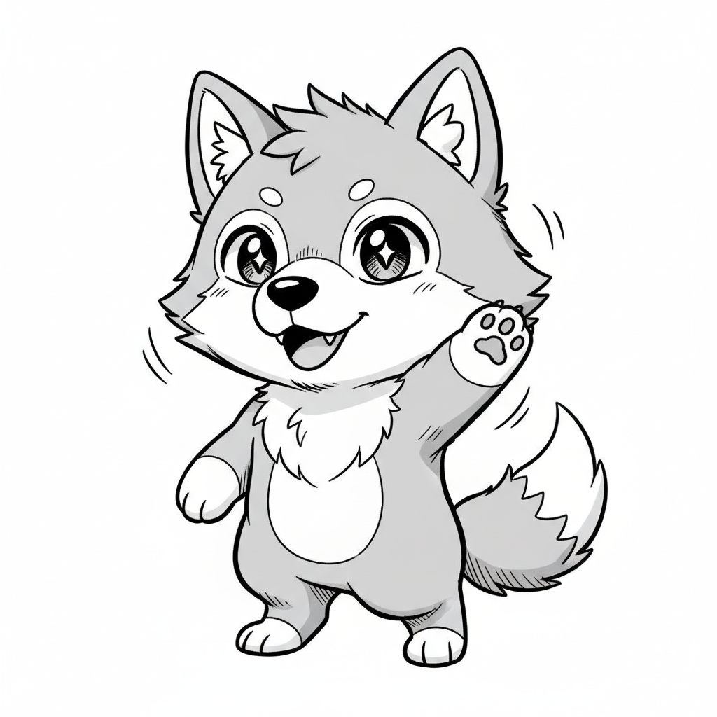 How to Draw a Gray Wolf example 2