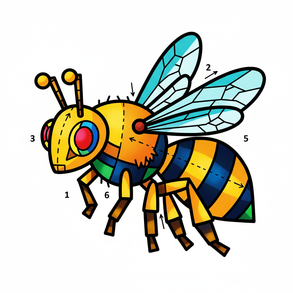 How to Draw a Honey Bee example 6
