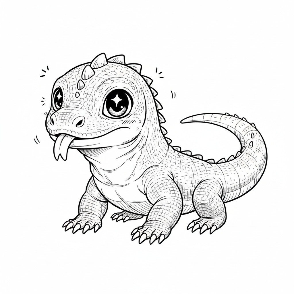 How to Draw a Komodo Dragon example 2