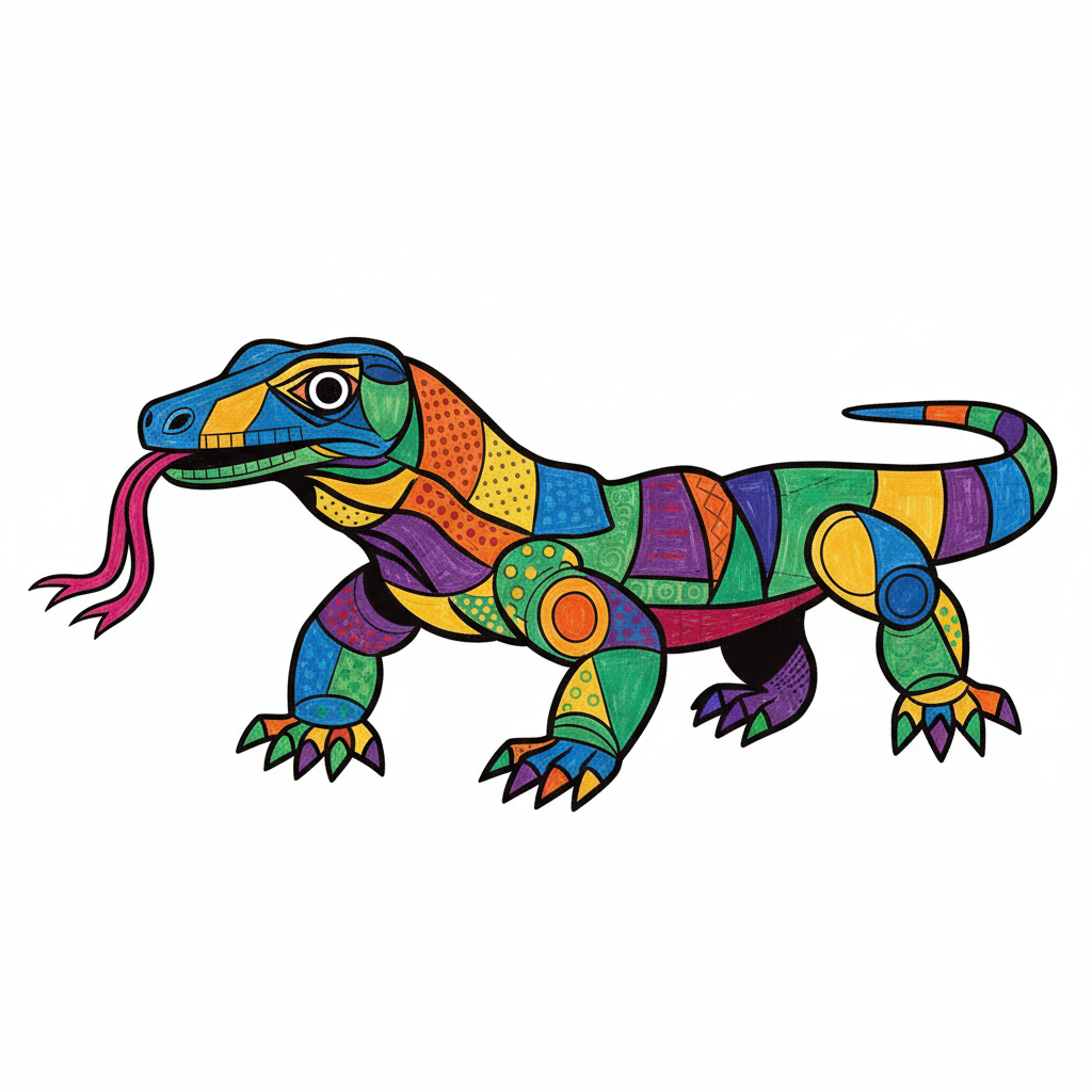How to Draw a Komodo Dragon example 6