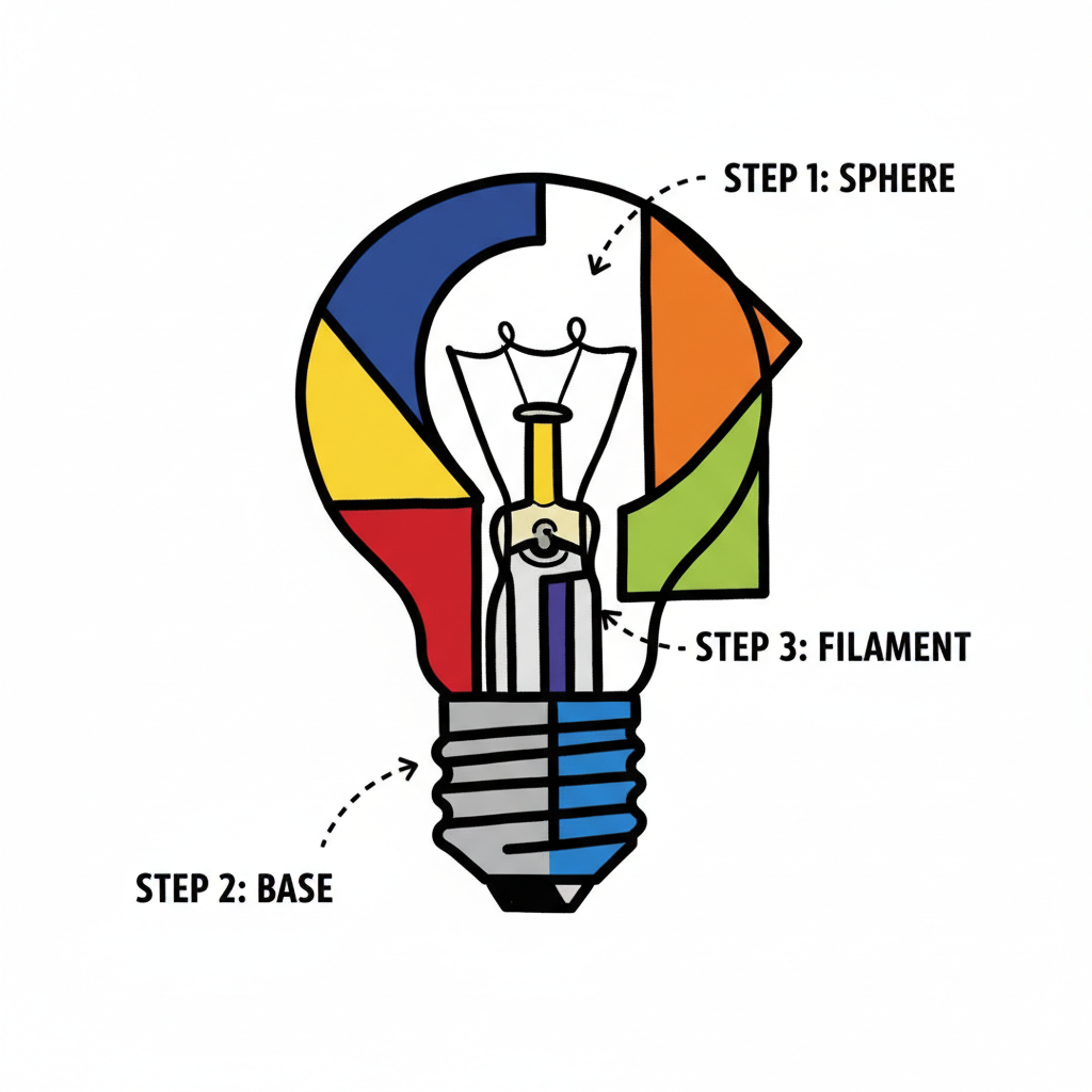 How to Draw a Lightbulb example 6