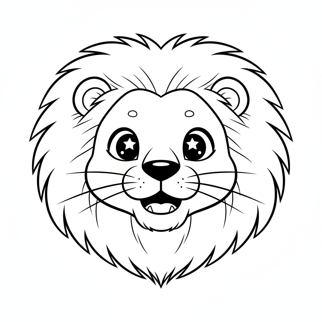 How to Draw a Lion Face example 2