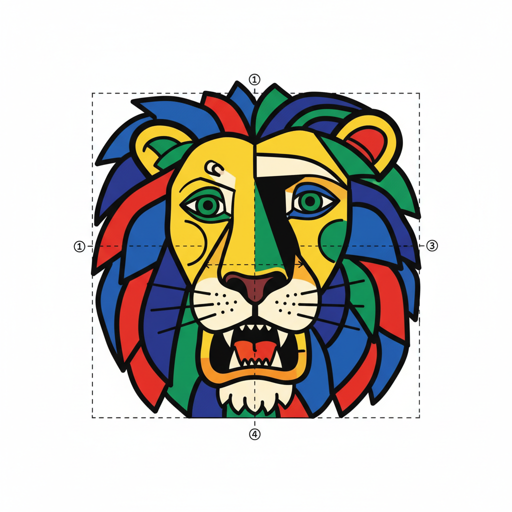 How to Draw a Lion Face example 6