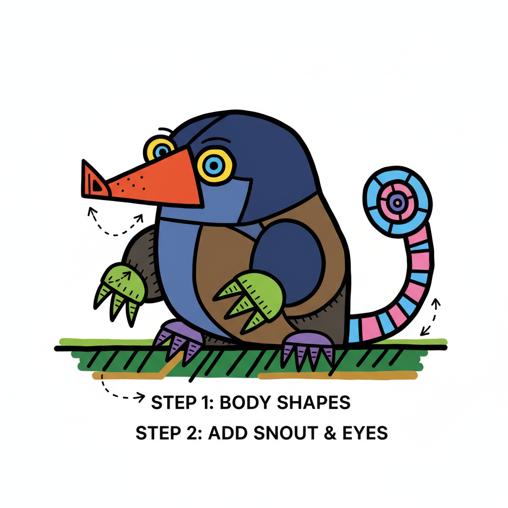 How to Draw a Mole example 6