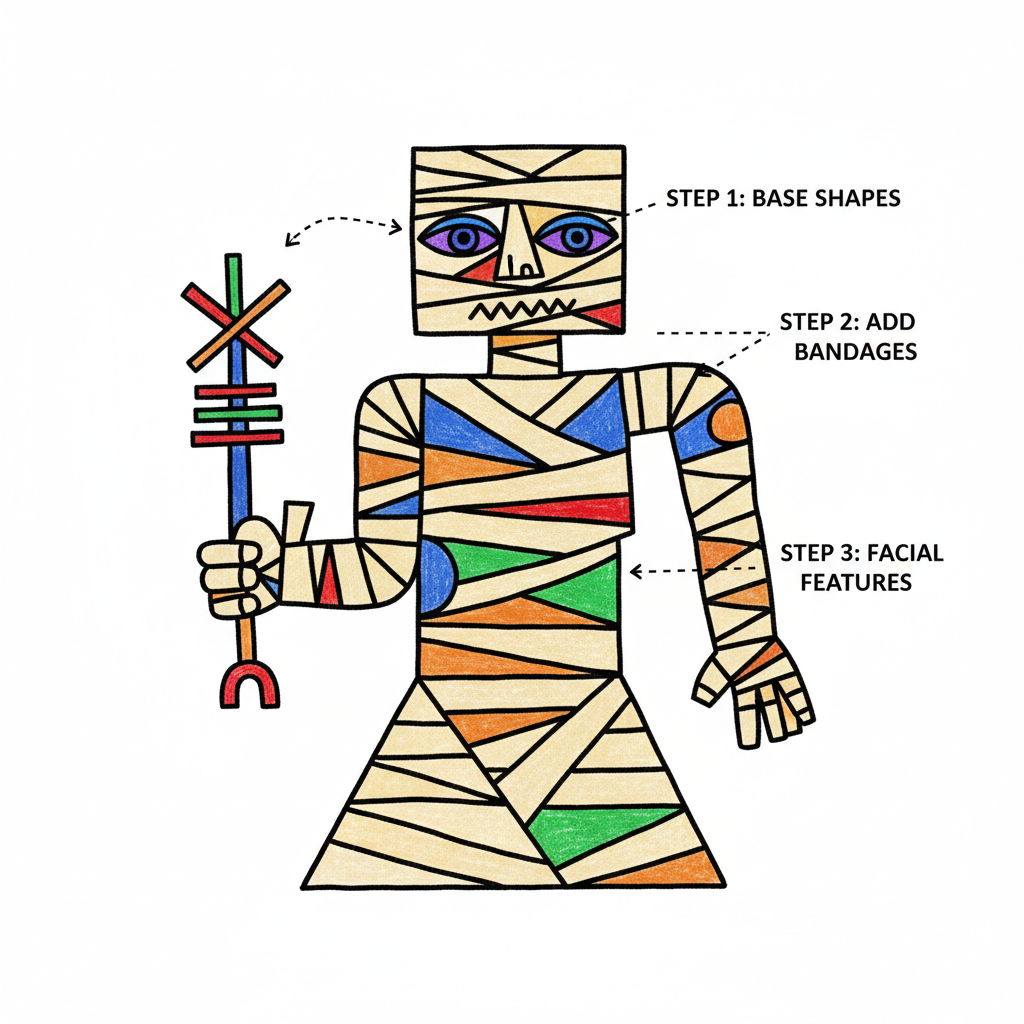 How to Draw a Mummy example 6
