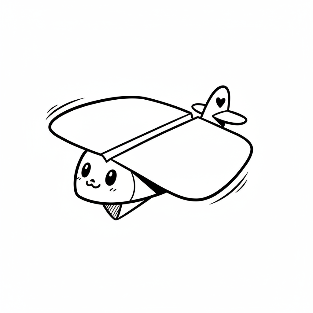 How to Draw a Paper Airplane example 2