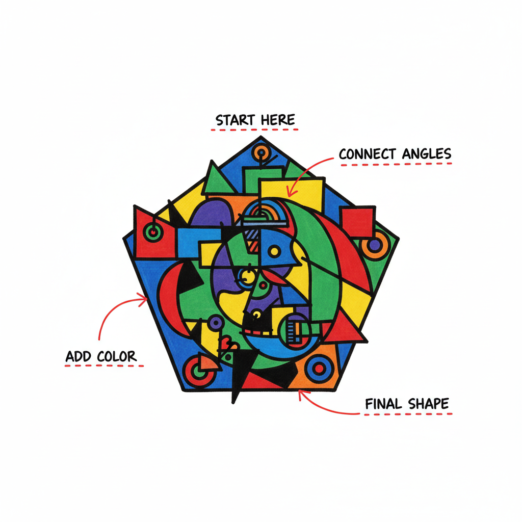 How to Draw a Pentagon example 6