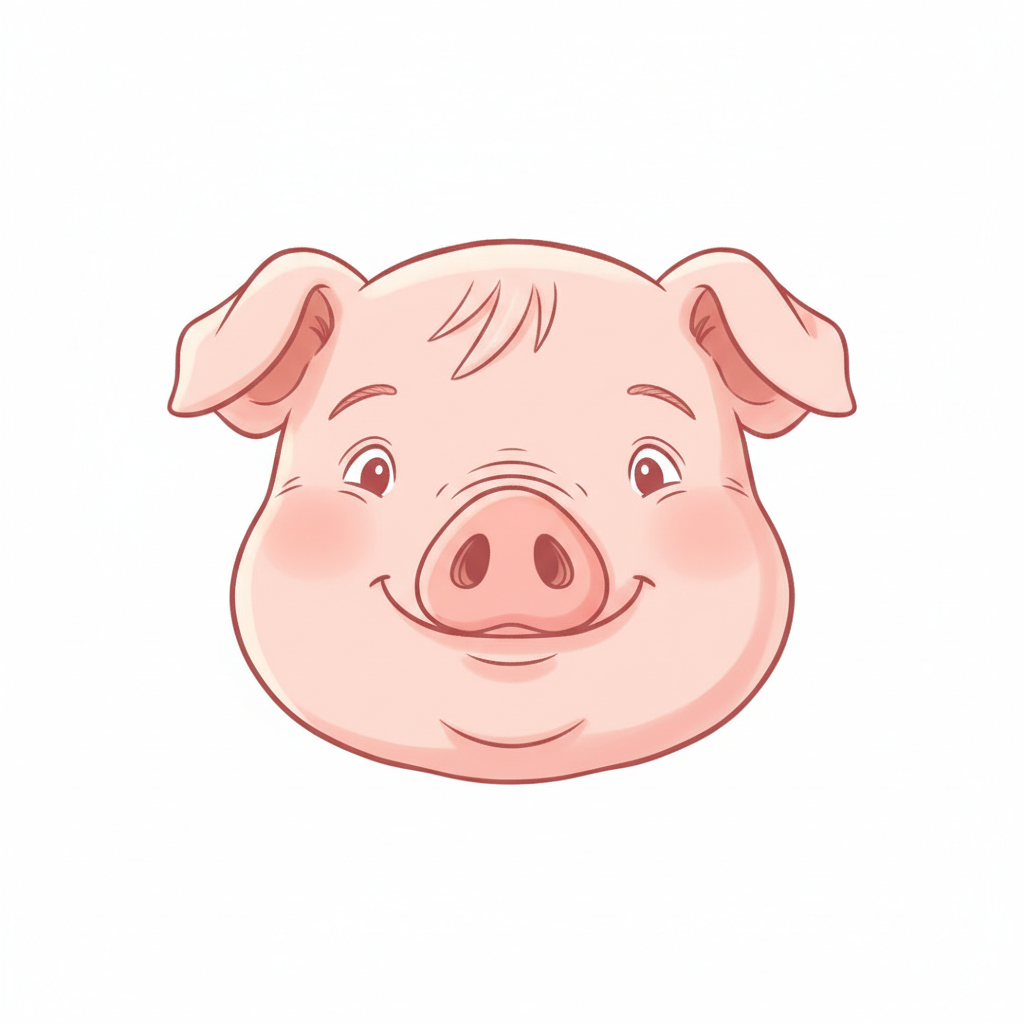 How to Draw a Pig Face example 3