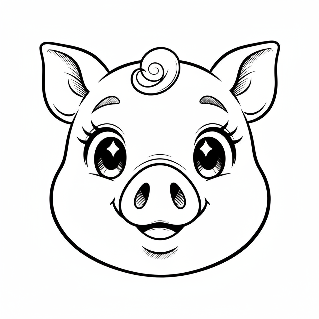 How to Draw a Pig Face example 2