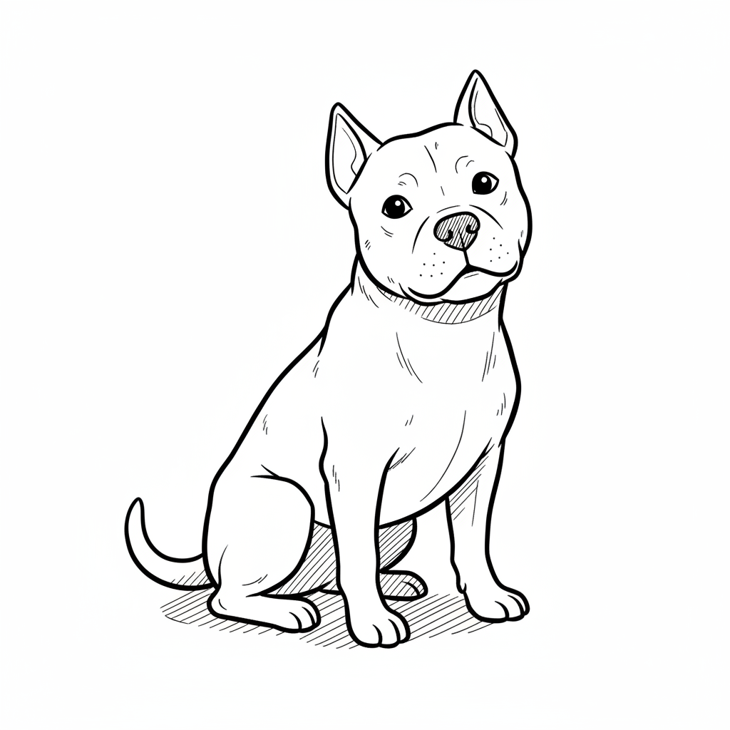 How to Draw a Pitbull