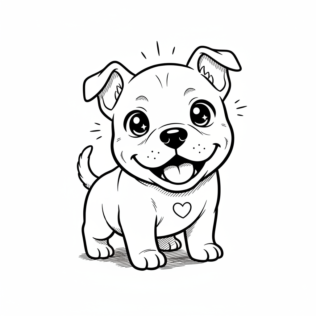 How to Draw a Pitbull example 2
