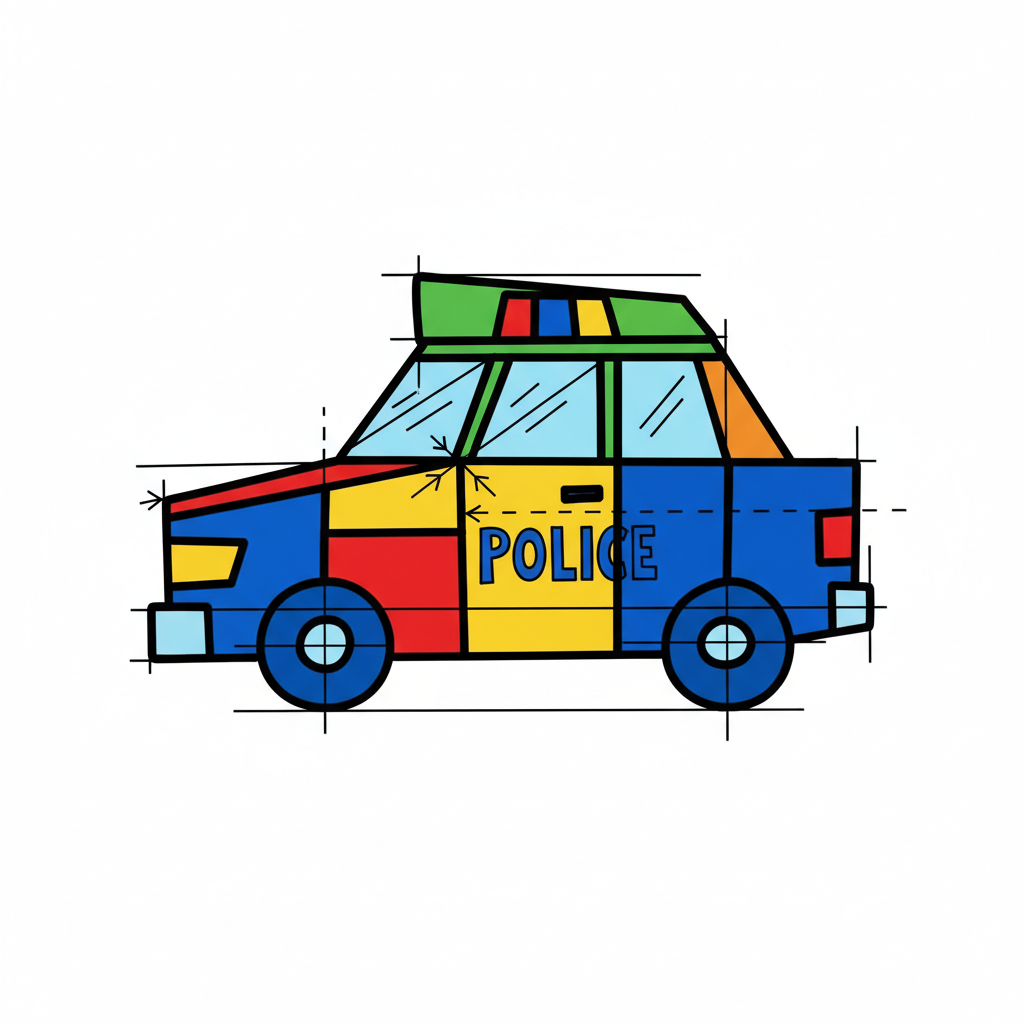 How to Draw a Police Car example 6