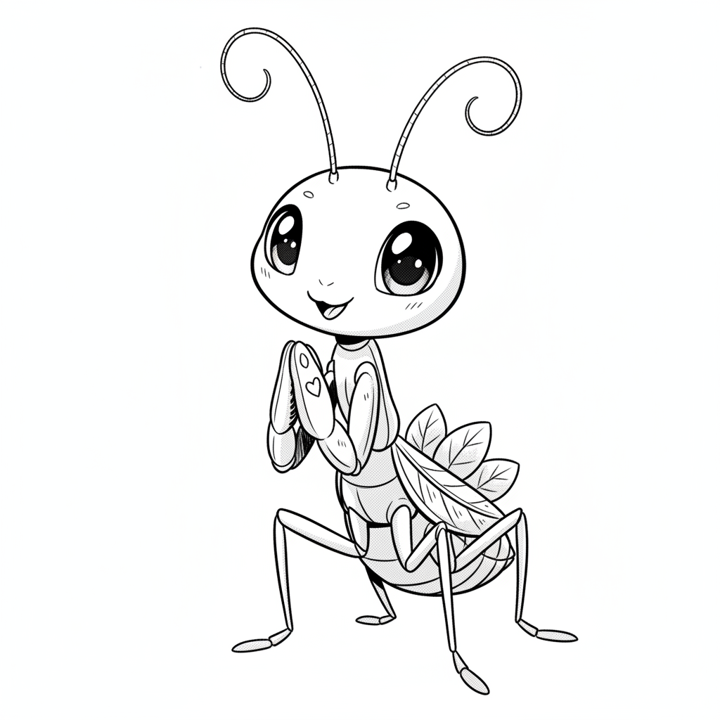 How to Draw a Praying Mantis example 2