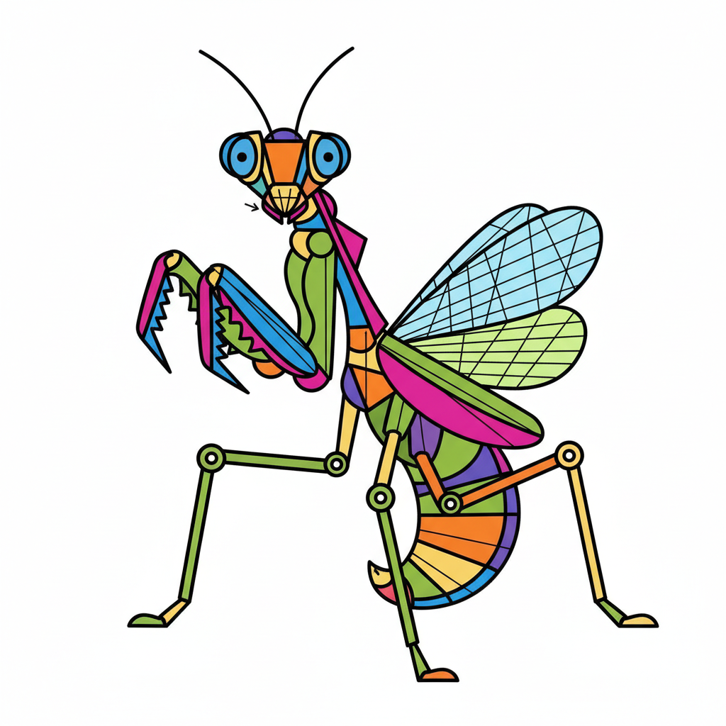 How to Draw a Praying Mantis example 6