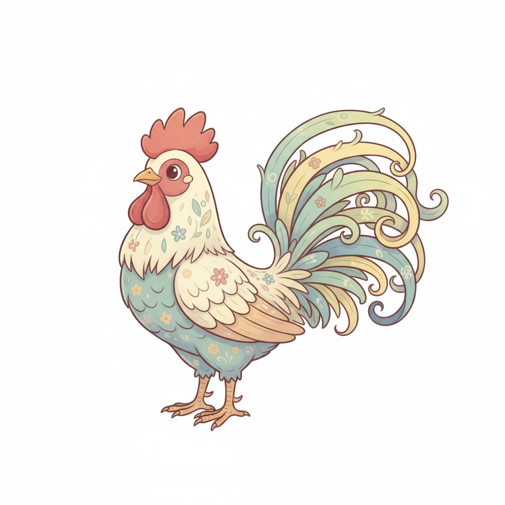 How to Draw a Rooster example 3