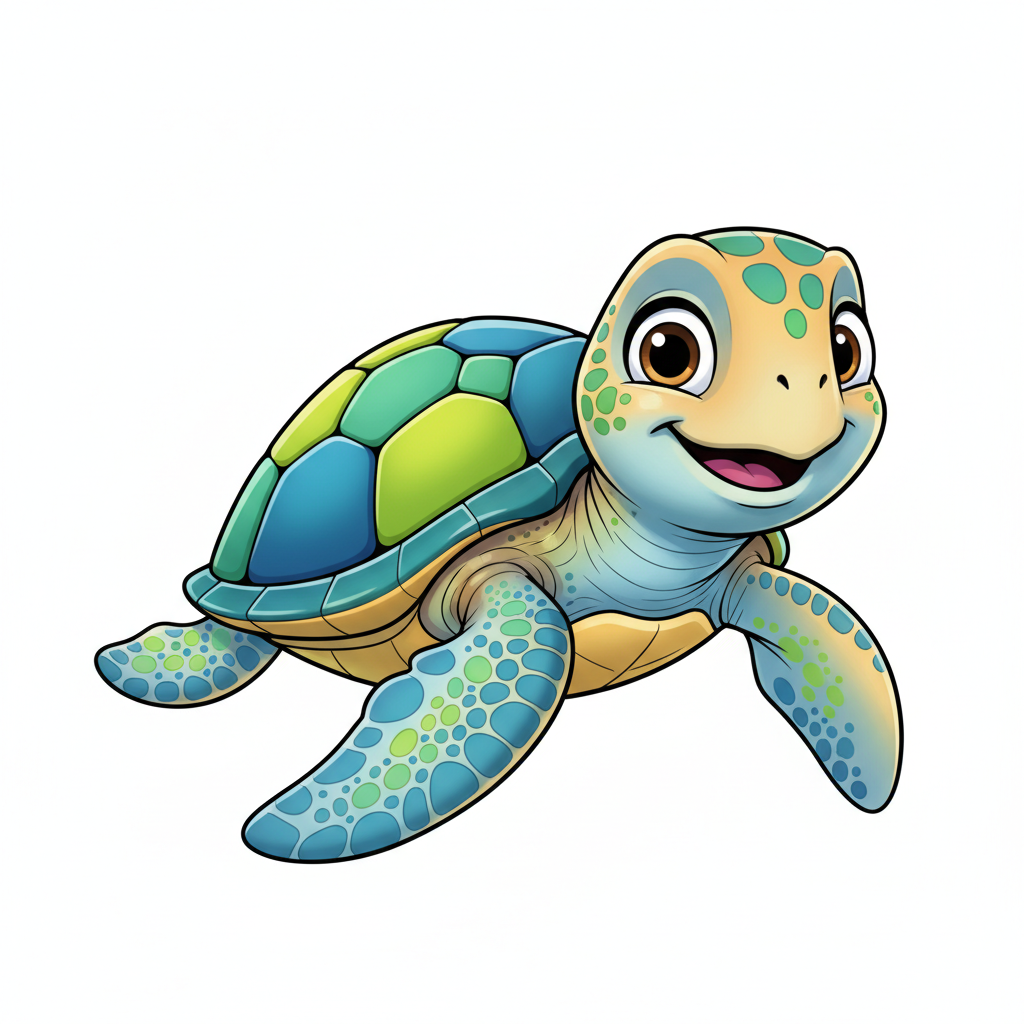 How to Draw a Sea Turtle example 4