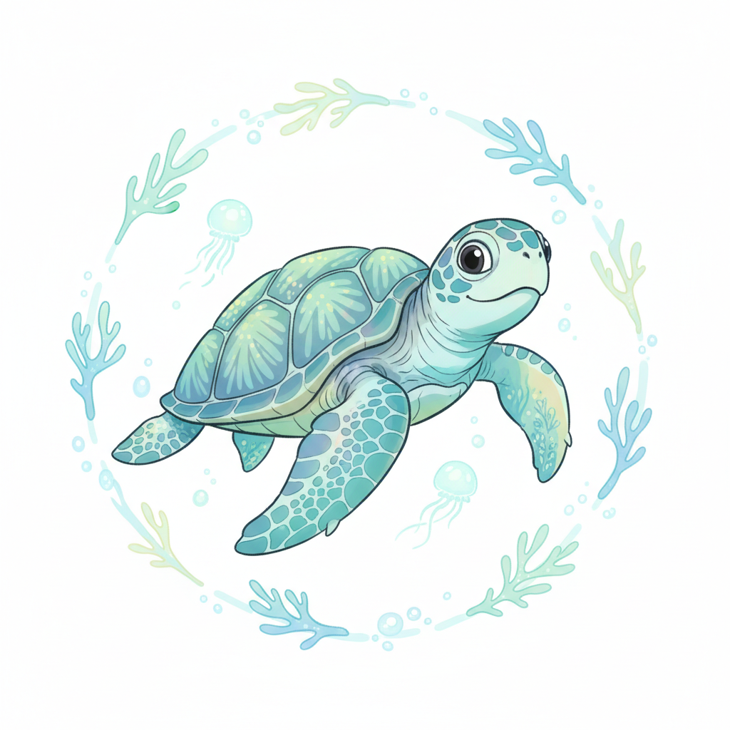 How to Draw a Sea Turtle example 3
