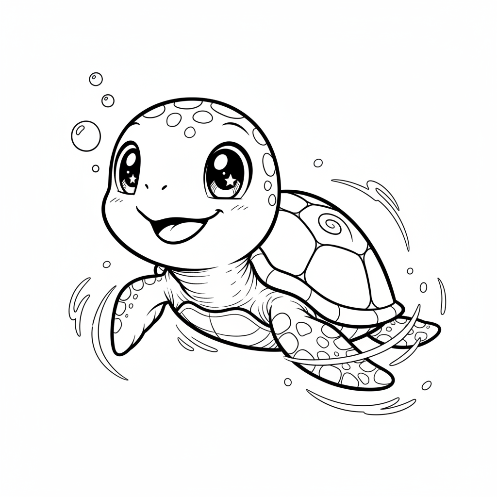 How to Draw a Sea Turtle example 2