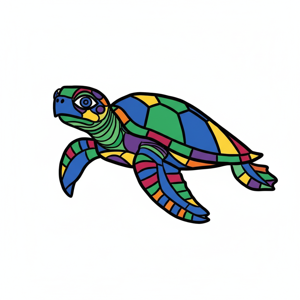 How to Draw a Sea Turtle example 6