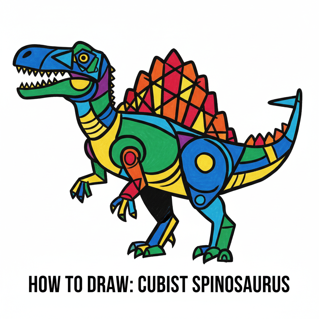 How to Draw a Spinosaurus example 6