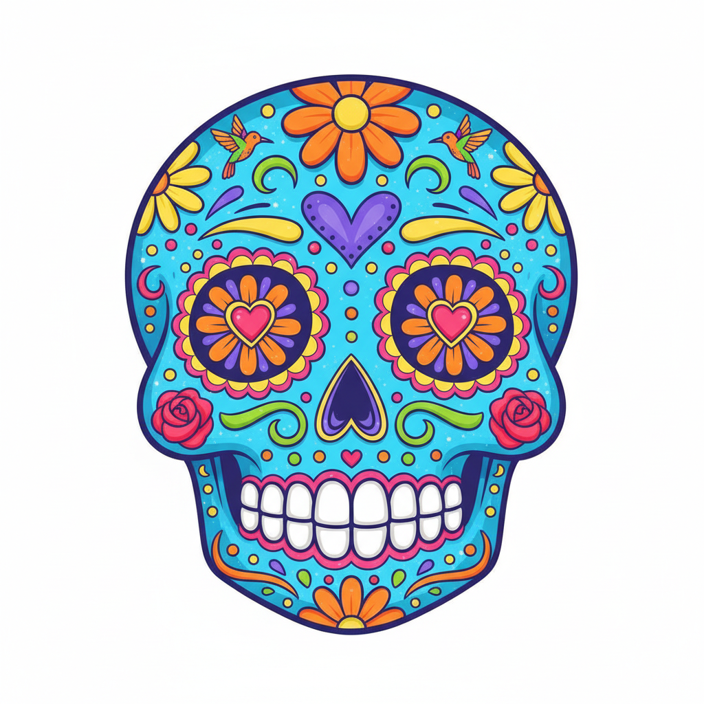 How to Draw a Sugar Skull example 4