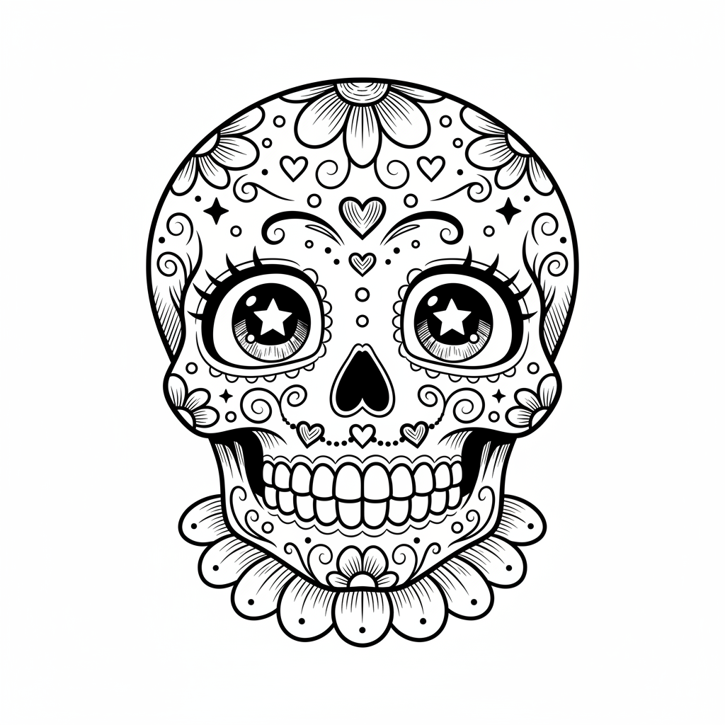 How to Draw a Sugar Skull example 2