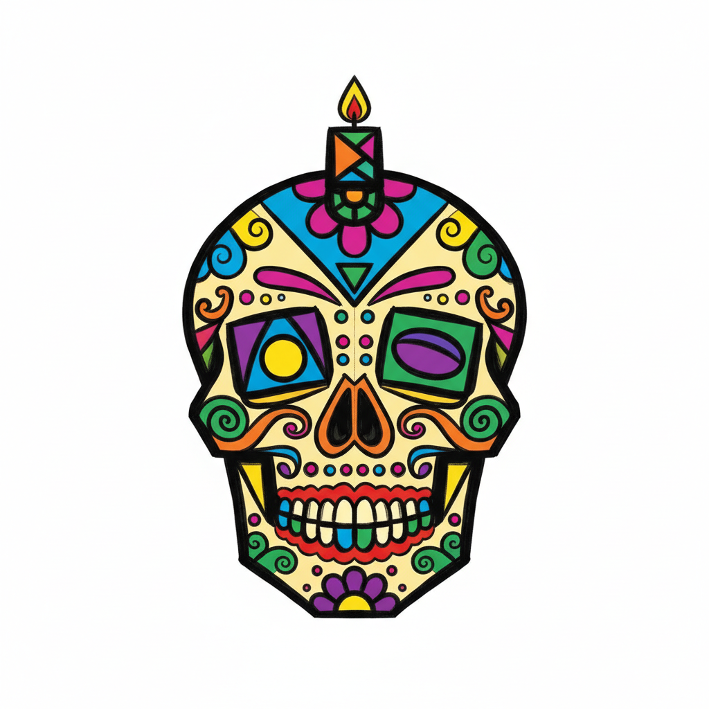 How to Draw a Sugar Skull example 6