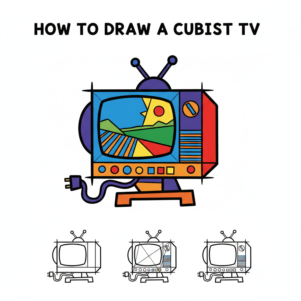 How to Draw a Television example 6