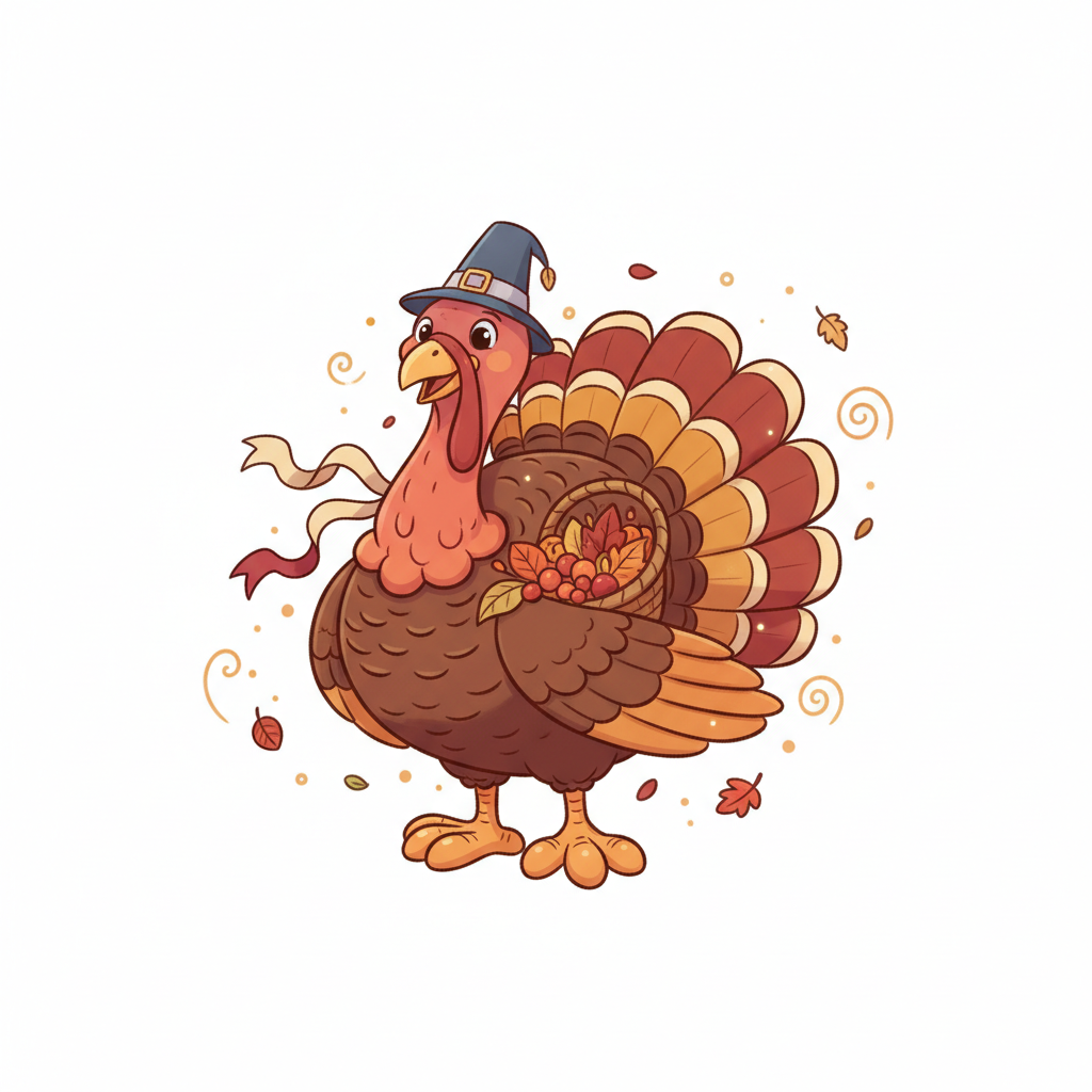 How to Draw a Thanksgiving Turkey example 3