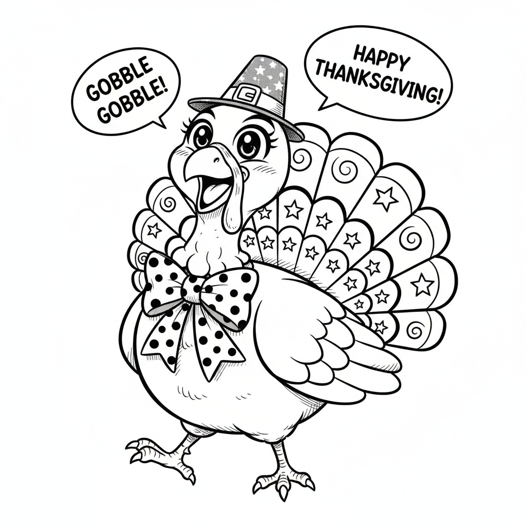 How to Draw a Thanksgiving Turkey example 2