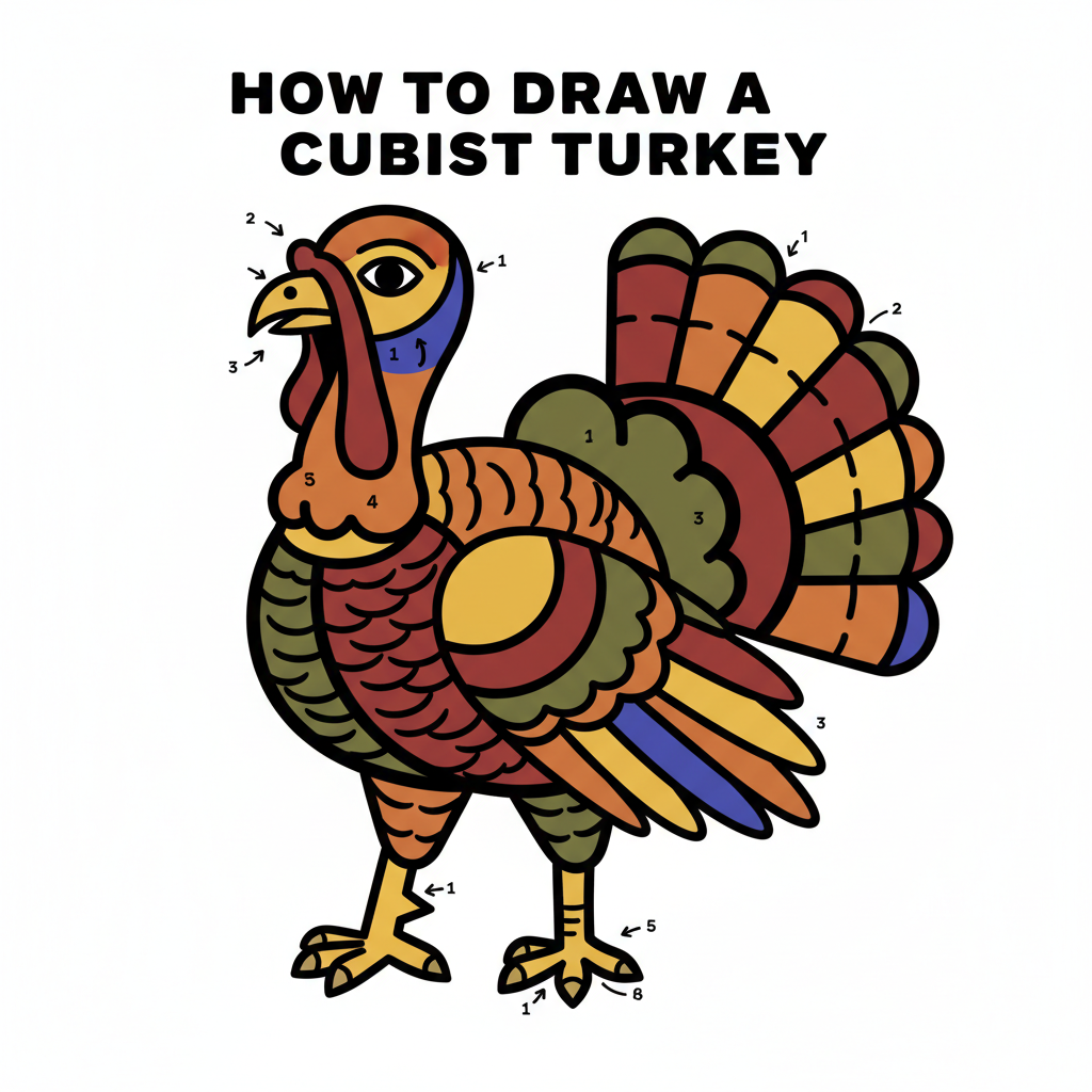 How to Draw a Thanksgiving Turkey example 6