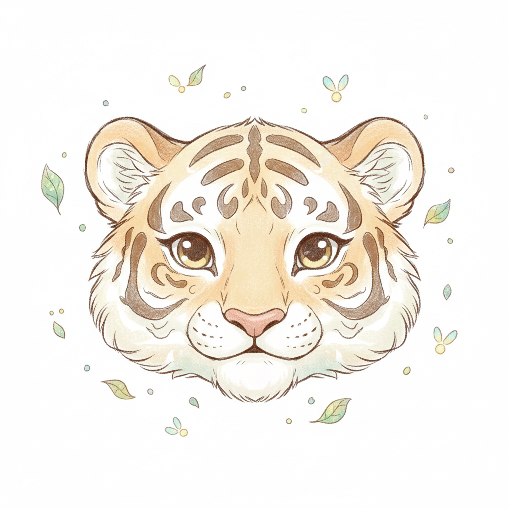 How to Draw a Tiger Face example 3