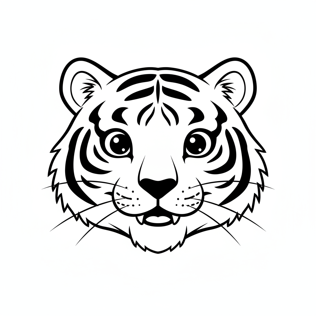 How to Draw a Tiger Face example 2
